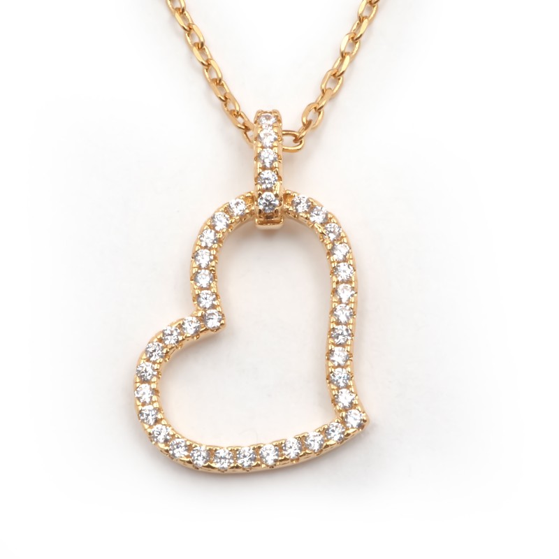 Collier plaqué or motif coeur