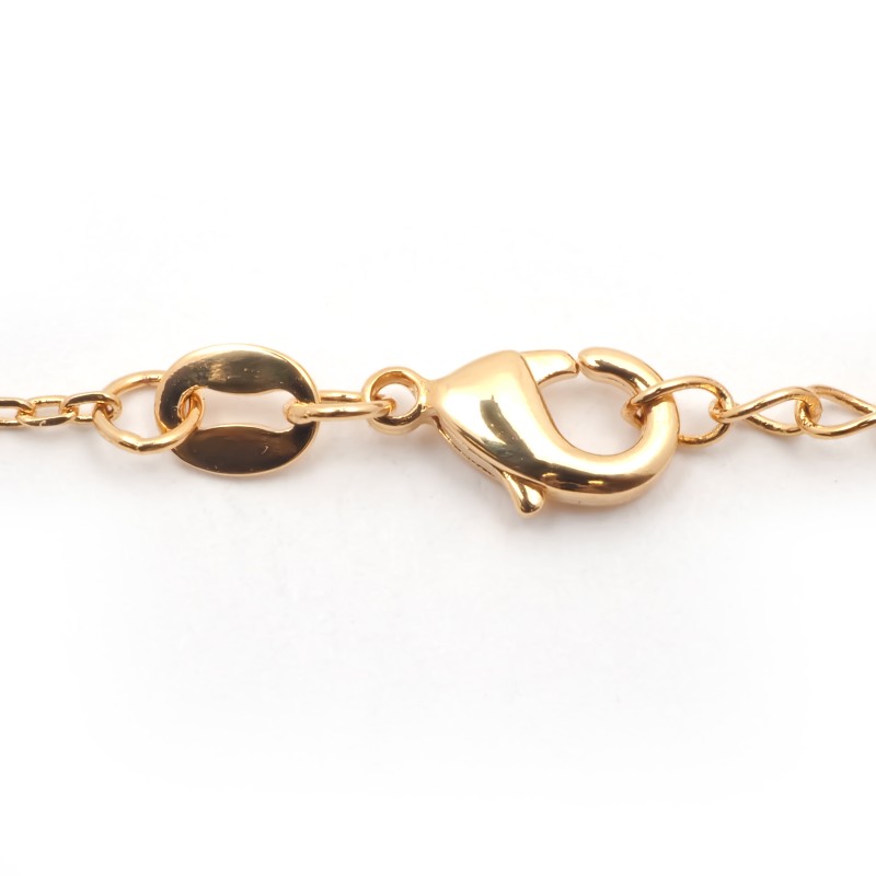 Collier fantaisie signe infini femme carador en plaqué or avec oxydes de zirconium et spinelle verte