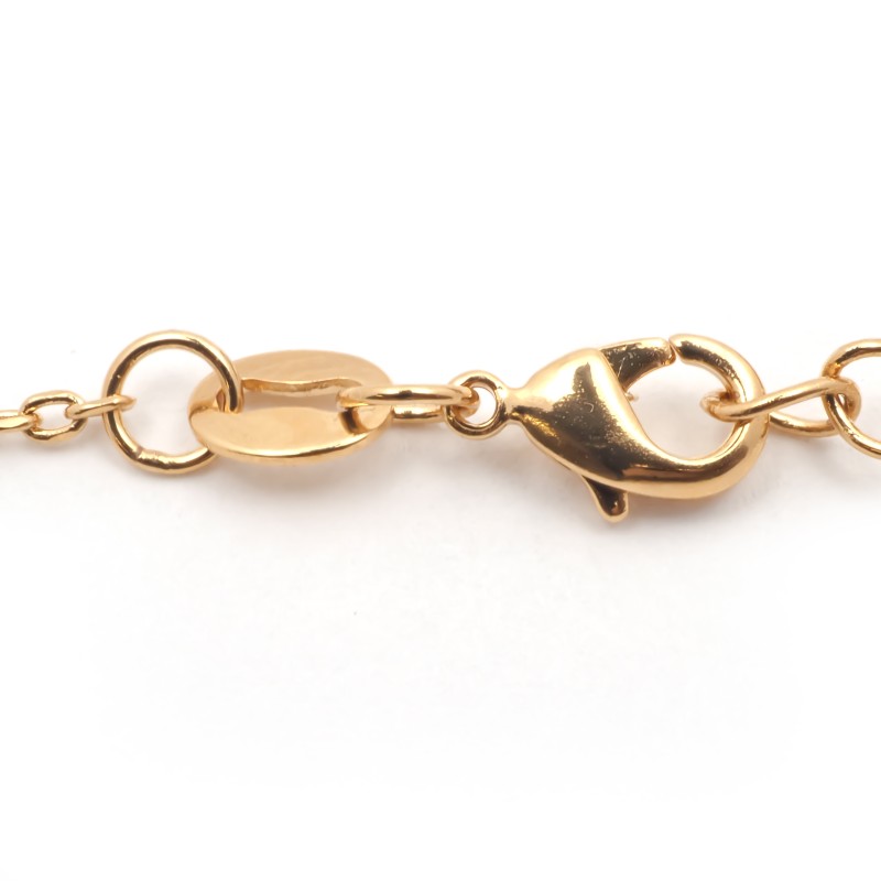 Collier  femme  solitaire carador en plaqué or avec spinelle bleu