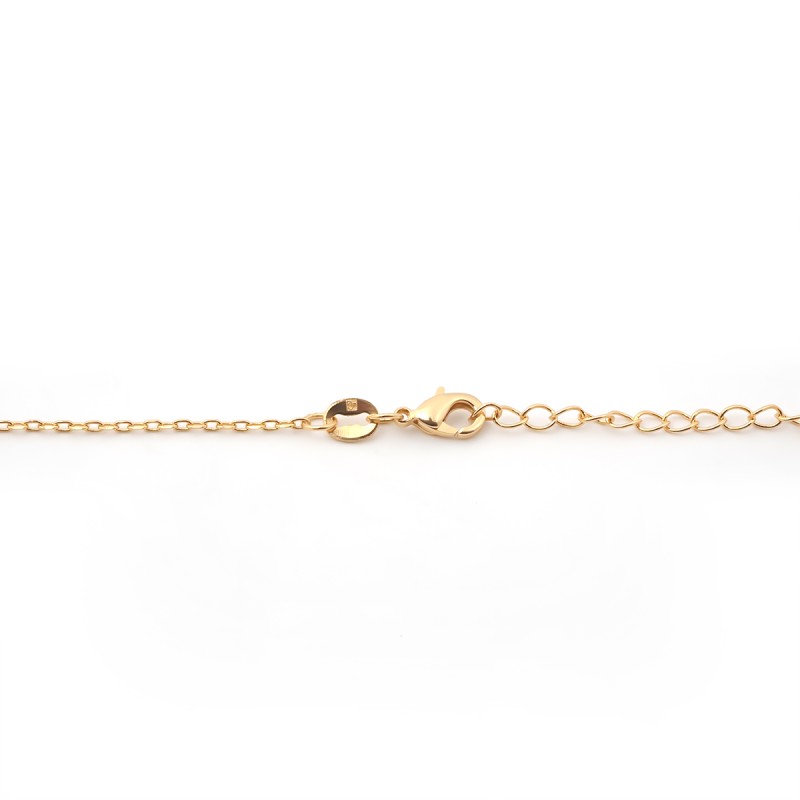 Collier fantaisie femme carador en plaqué or avec oxydes de zirconium et spinelle bleu