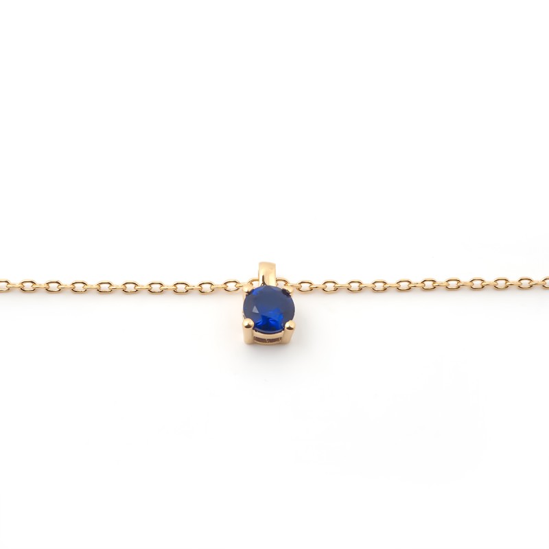 Collier Femme en plaqué or avec spinelle bleu foncé