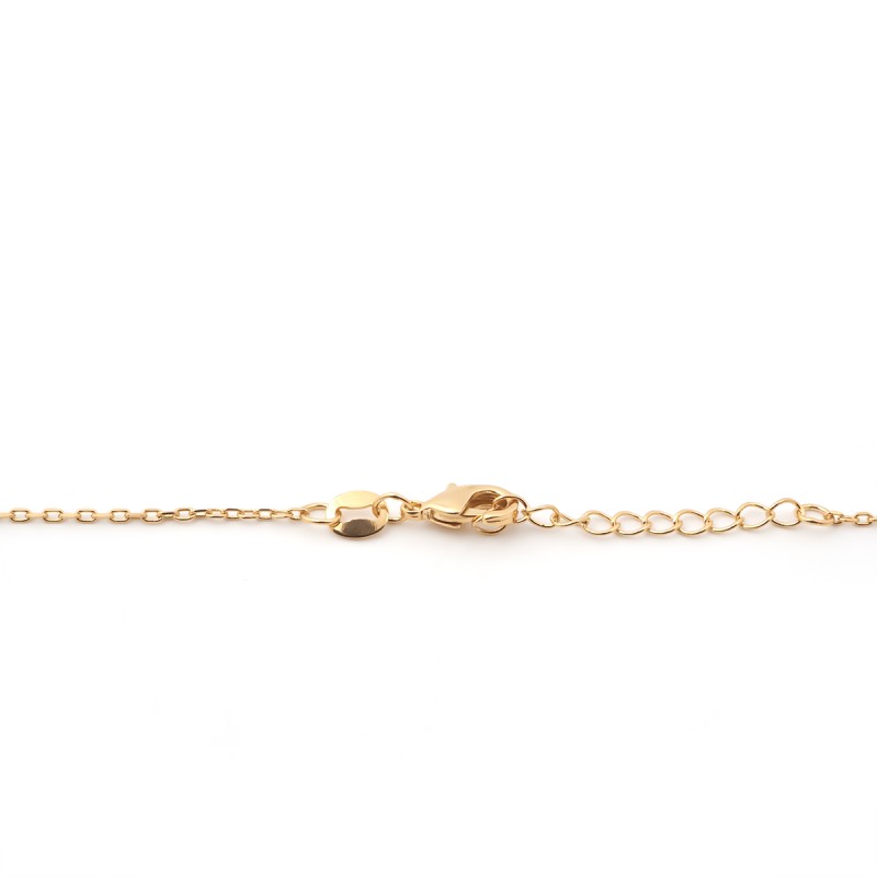 Collier fantaisie signe infini femme carador en plaqué or avec oxydes de zirconium et spinelle bleu