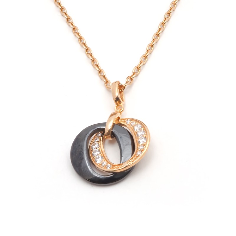 Collier Femme PHEBUS NORA en plaqué or et céramique avec oxydes de zirconium