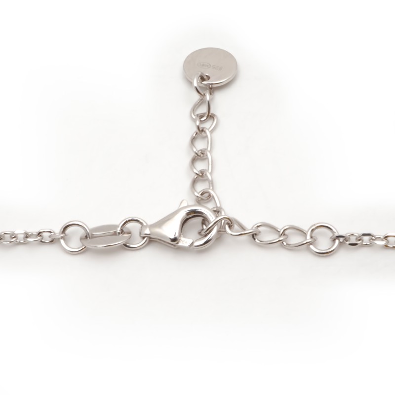 Collier femme carador en argent doubles cœurs avec oxydes de zirconium et céramique noire