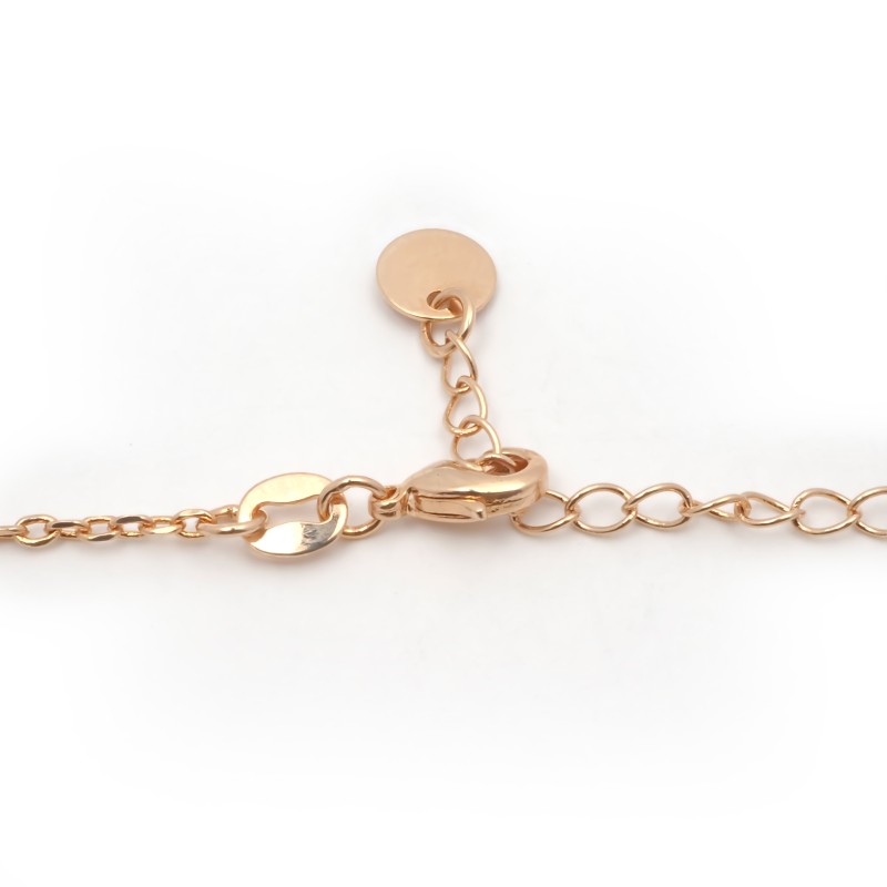 Collier fantaisie doubles coeurs entremêlés femme carador en plaqué or avec oxydes de zirconium et céramique blanche