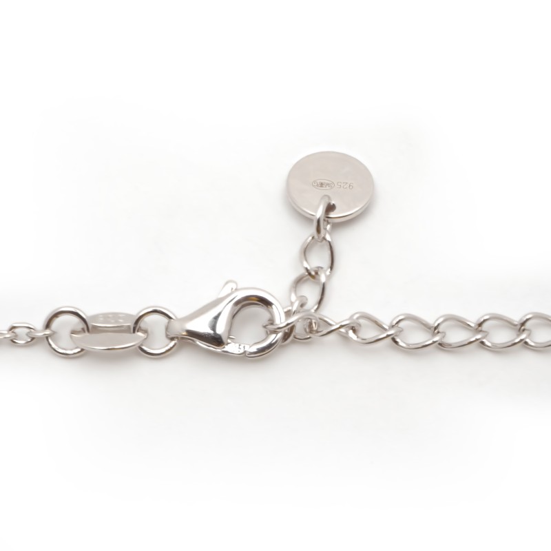 Collier femme carador en argent avec un cœur en céramique noire