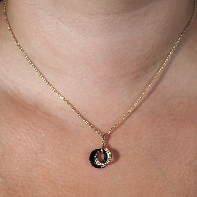 Collier Femme PHEBUS NORA en plaqué or et céramique avec oxydes de zirconium