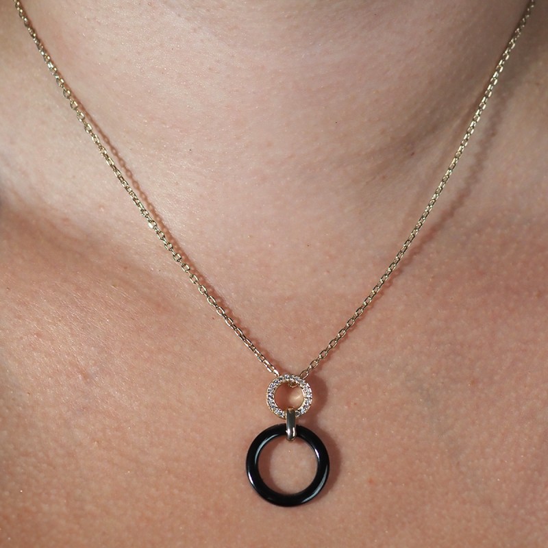 Collier Femme PHEBUS en plaqué or et céramique avec oxydes de zirconium