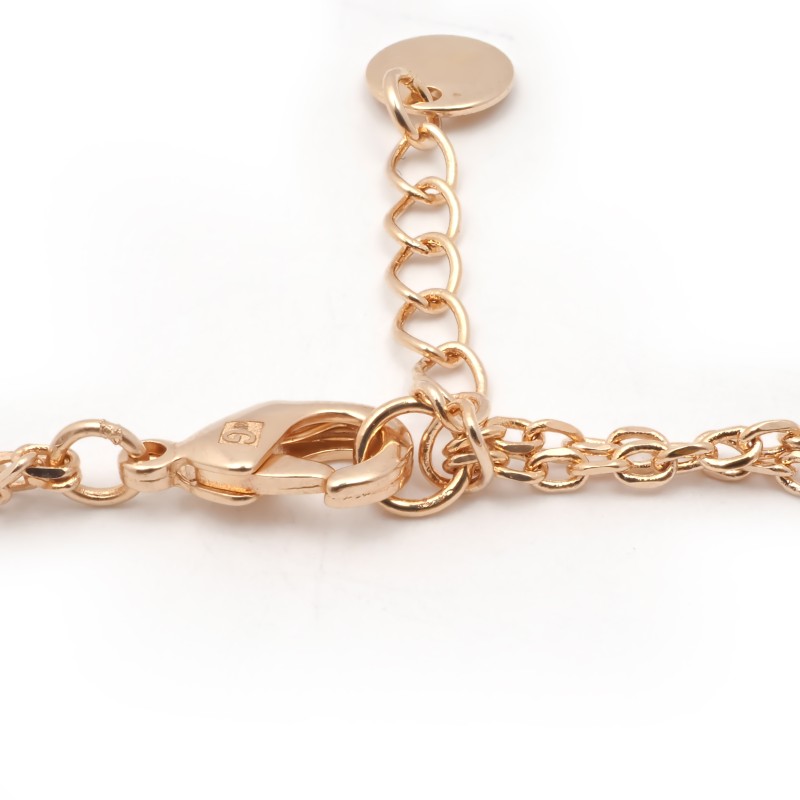 Bracelet AURORA Femme Phebus double cœur en plaqué or et céramique