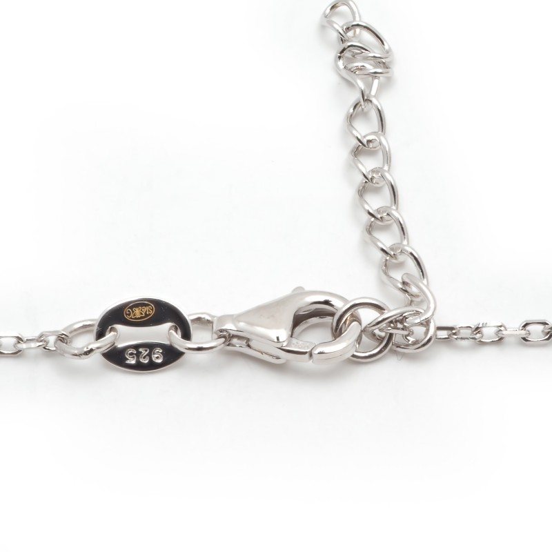 Collier solitaire femme carador en argent avec spinelle bleu clair sertie 4 griffes