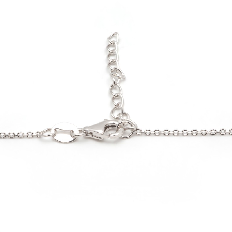 Collier fantaisie femme carador en argent et oxydes blanc et  bleu