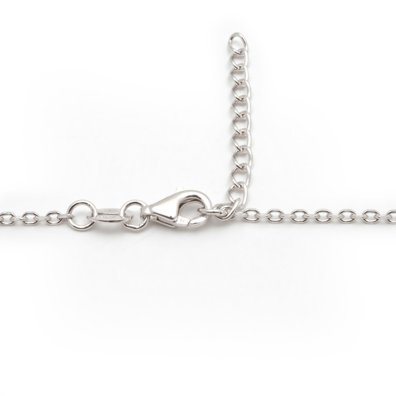 Collier fantaisie femme carador en argent et oxydes blanc et  bleu