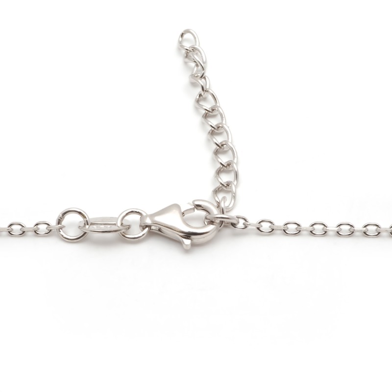 Collier fantaisie femme carador en  argent avec oxydes blanc et bleu