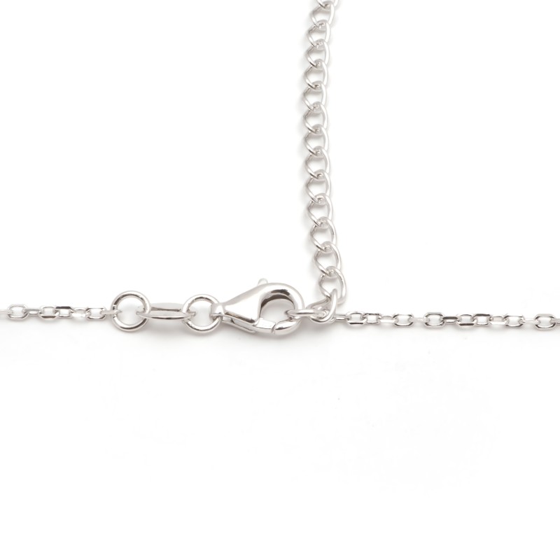 Collier fantaisie femme carador en  argent avec oxyde blanc et bleu motif étoile