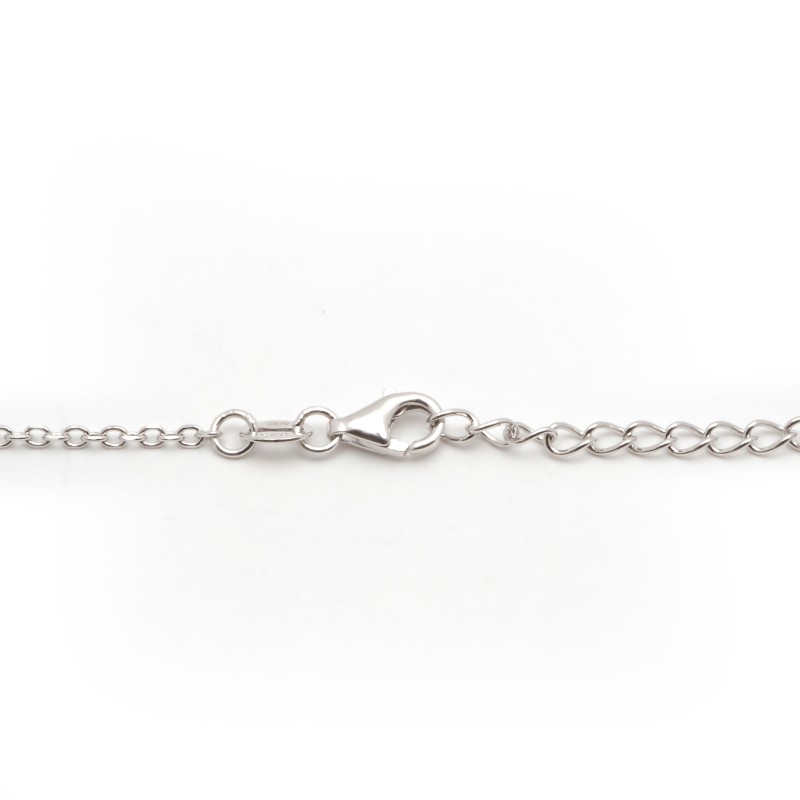 Collier fantaisie femme carador en argent et oxydes blanc et  bleu