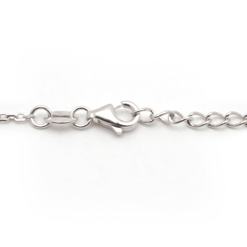 Collier fantaisie femme carador en argent et oxydes blanc et  bleu