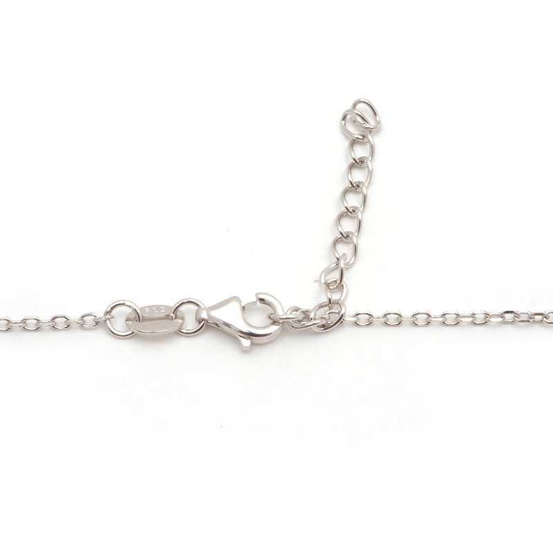 Collier fantaisie femme carador en  argent avec oxydes blanc et bleu