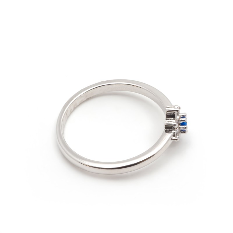 Bague Femme  Carador en argent avec oxydes de zirconium et spinelle bleue