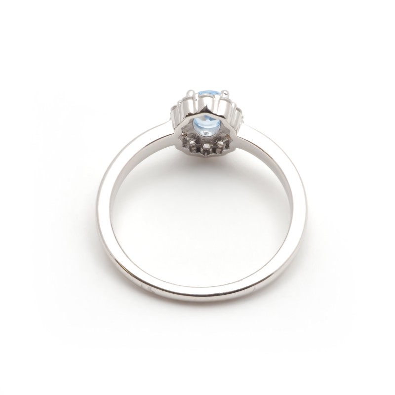 Bague Femme  Carador en argent avec oxydes de zirconium et spinelle bleu