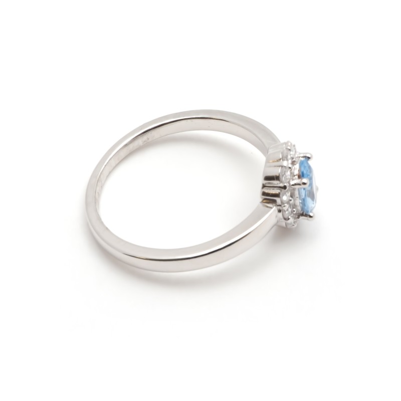 Bague Femme  Carador en argent avec oxydes de zirconium et spinelle bleu