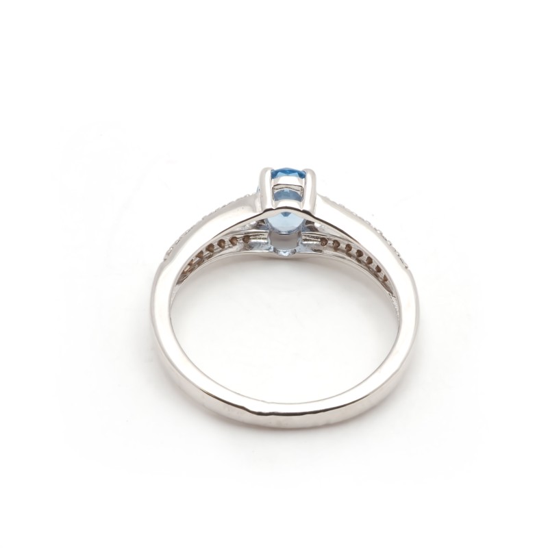 Bague Femme  Carador en argent avec oxydes de zirconium et spinelle bleu
