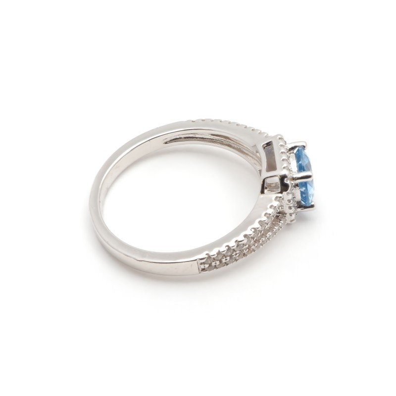 Bague femme carador en argent avec spinelle bleu et oxydes de zirconium