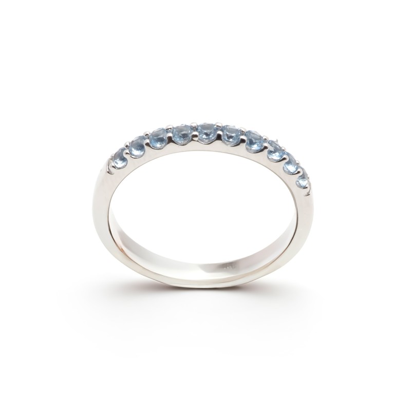 Bague femme carador en argent avec spinelles bleu clair