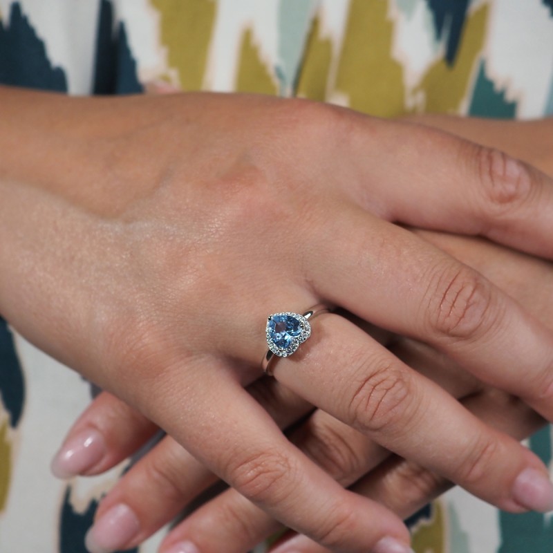 Bague Femme Carador Argent avec Oxyde de zirconium bleu