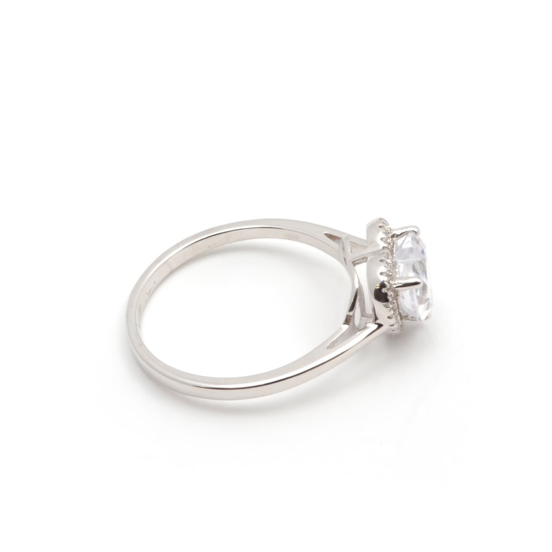Bague solitaire femme carador en argent motif cœur avec oxydes de zirconium