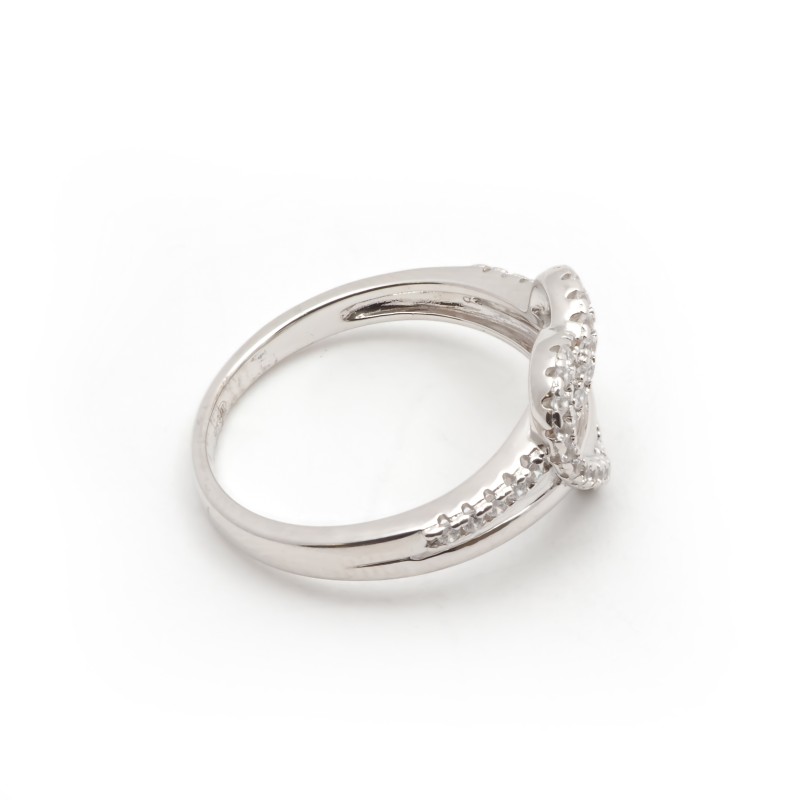 Bague Femme carador en argent motif cœur avec oxydes de zirconium
