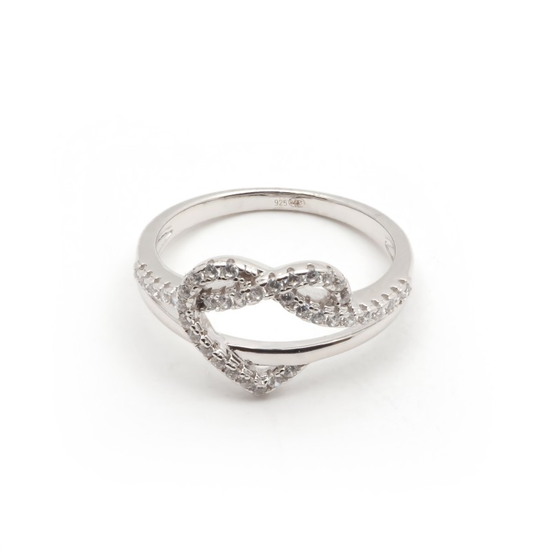 Bague Femme carador en argent motif cœur avec oxydes de zirconium