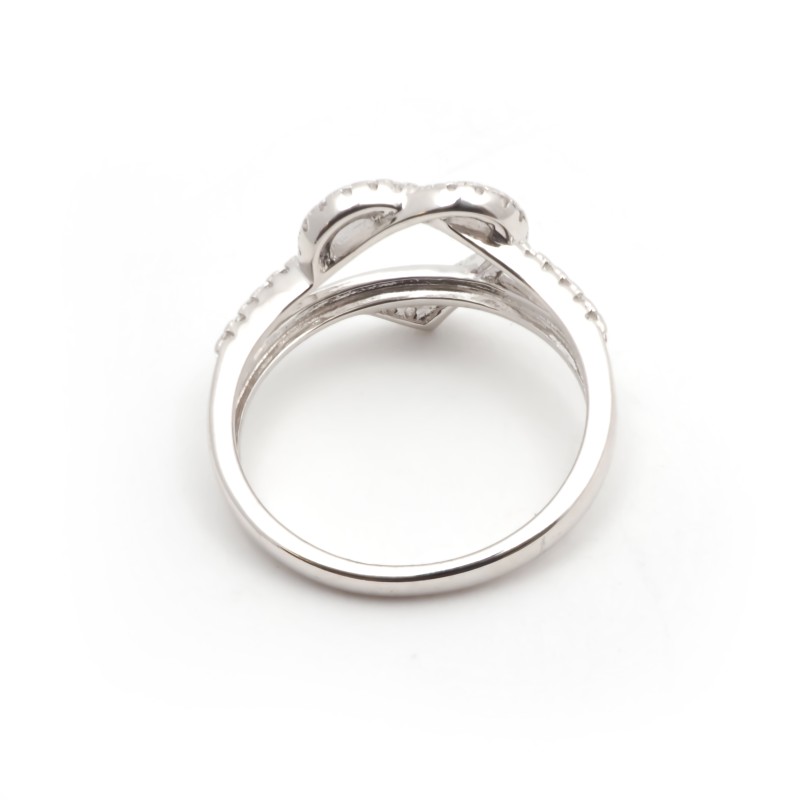 Bague Femme carador en argent motif cœur avec oxydes de zirconium