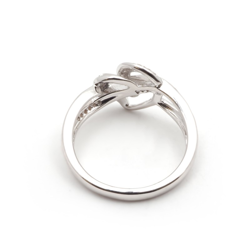 Bague femme carador en argent motif cœur avec oxydes de zirconium