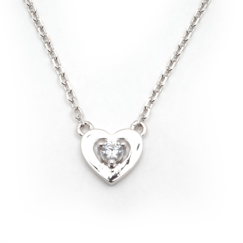 Collier fantaisie femme carador en argent avec oxydes de zirconium forme coeur