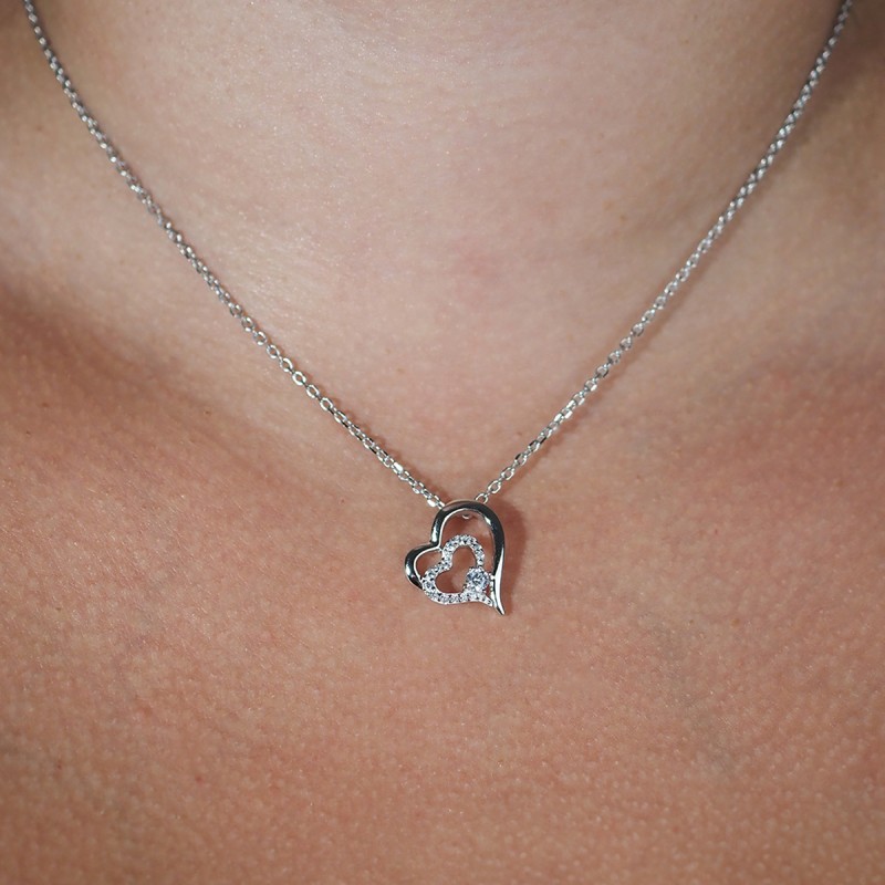 Collier femme Carador argent 925/000 motif coeur