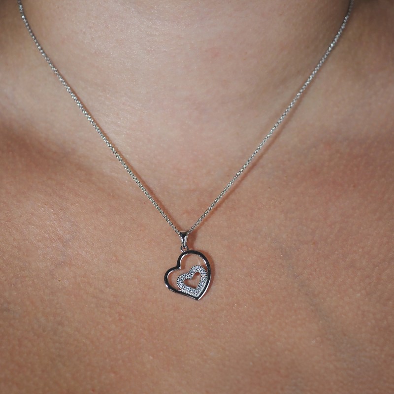 Collier femme Carador argent 925/000 motif coeur