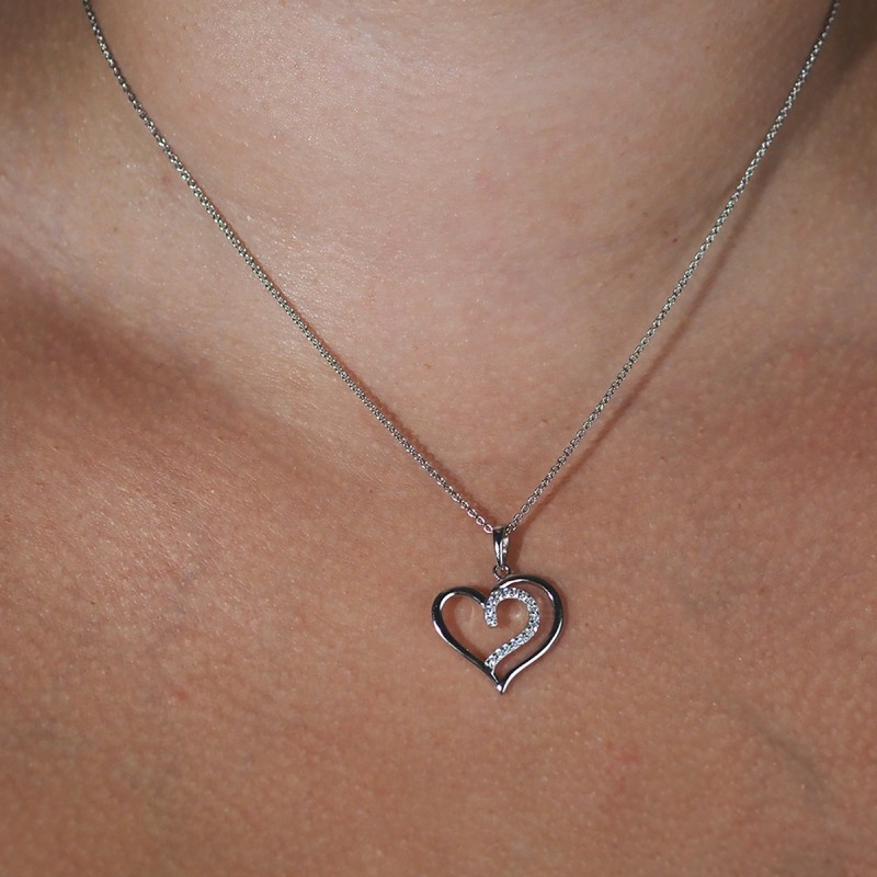 Collier femme Carador argent 925/000 motif cœur