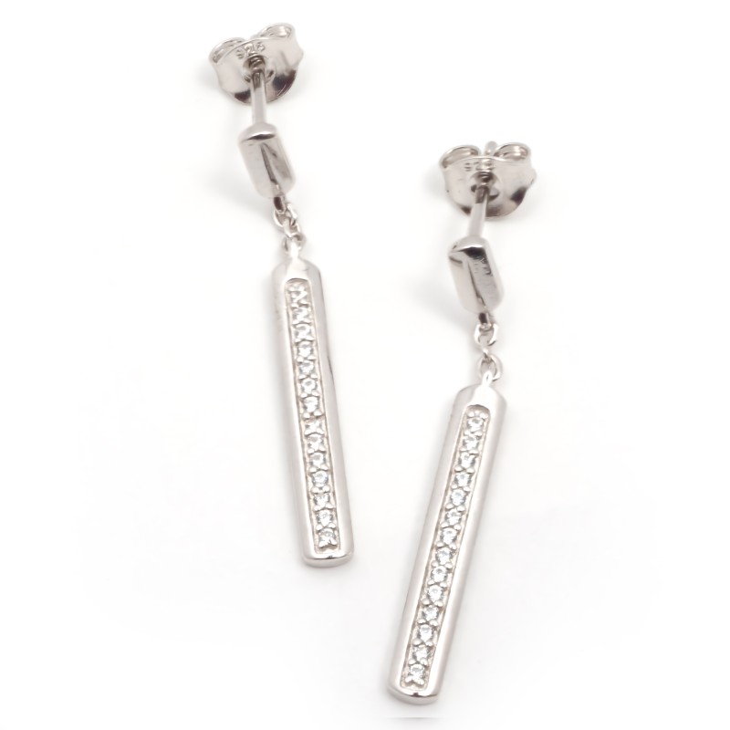 Boucles d'oreilles pendantes Carador en argent  et oxydes de zirconium