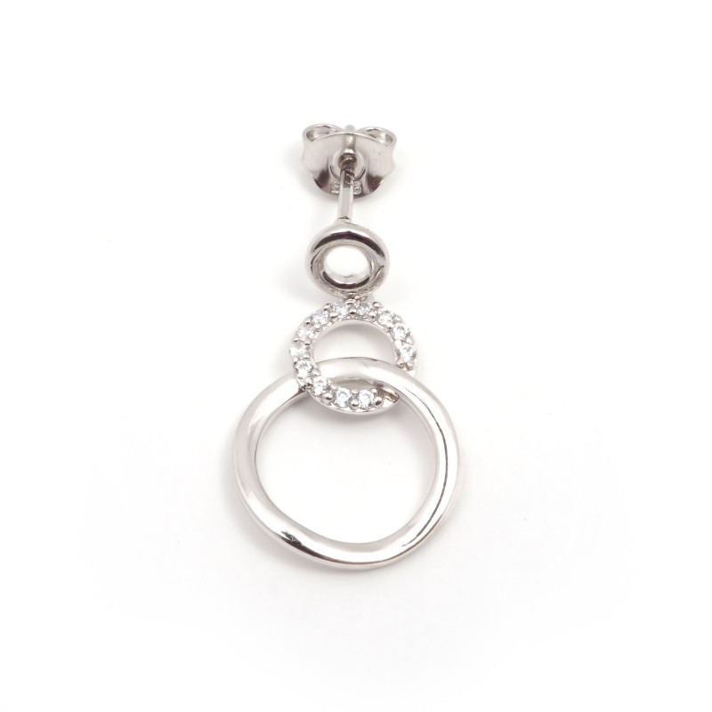 Boucles d'oreilles pendantes Carador en Argent Sertis d'Oxydes de Zirconium