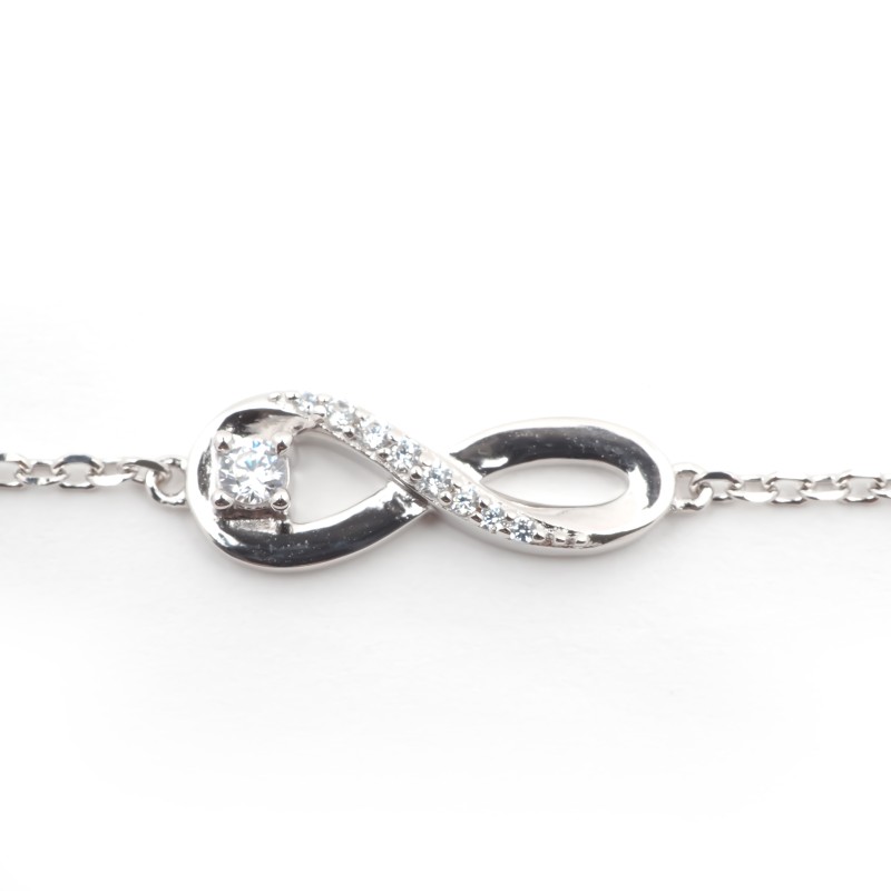 Bracelet femme fantaisie Carador en argent et oxydes de zirconium motif infini