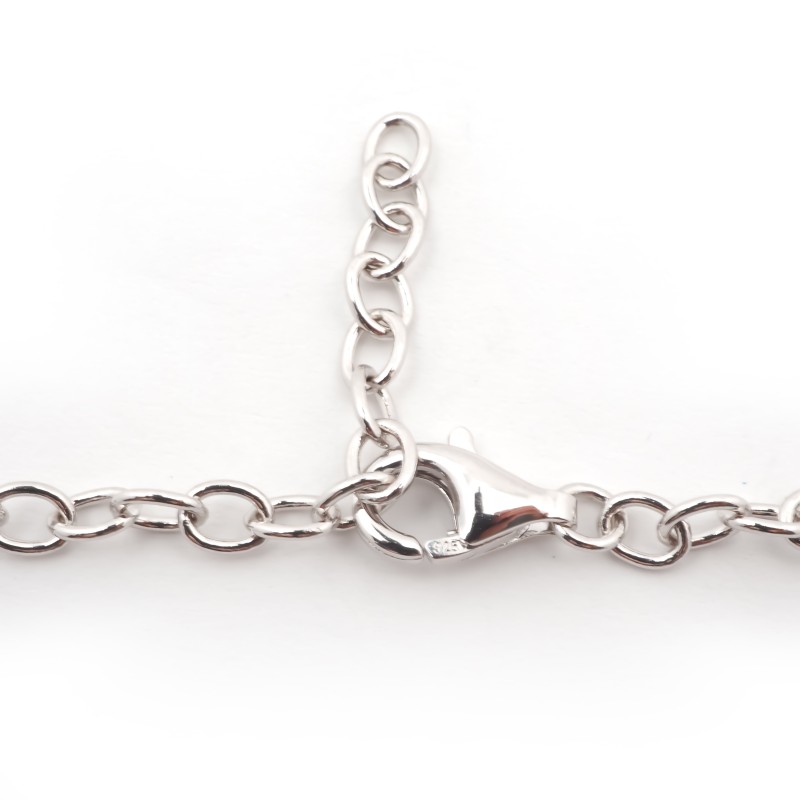 Bracelet femme fantaisie Carador demi jonc en argent  et oxydes de zirconium doubles cercles