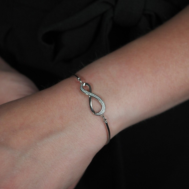 Bracelet argent femme Carador demi jonc infini