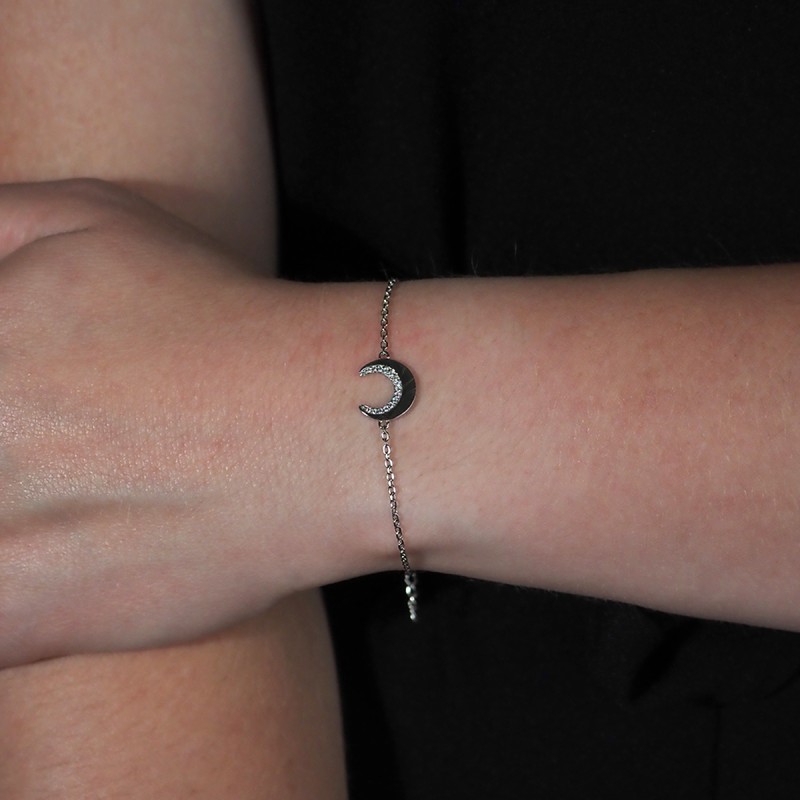 Bracelet argent femme Carador motif arc de cercle