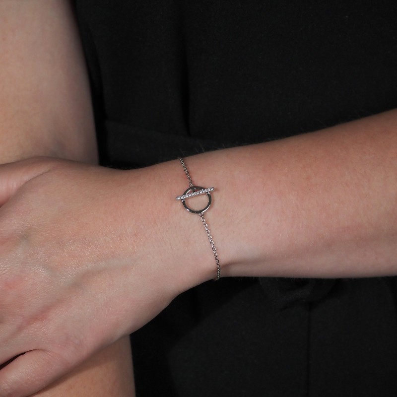 Bracelet argent femme Carador motif cercle
