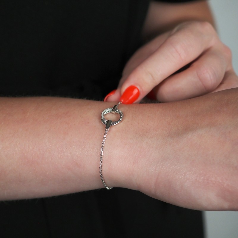 Bracelet femme fantaisie Carador  en argent et oxydes de zirconium