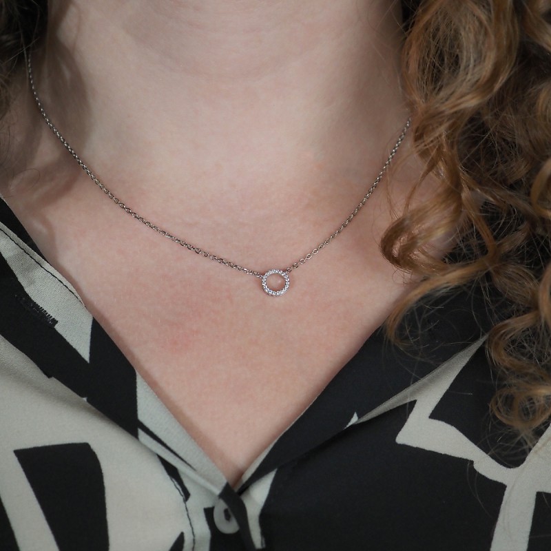 Collier femme Carador en  argent 925/000 et oxydes de zirconium motif cercle