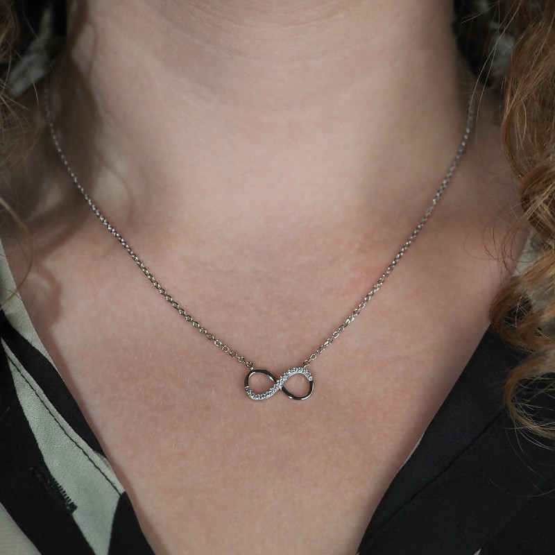 Collier femme Carador argent 925/000 et oxydes de zirconium motif infini