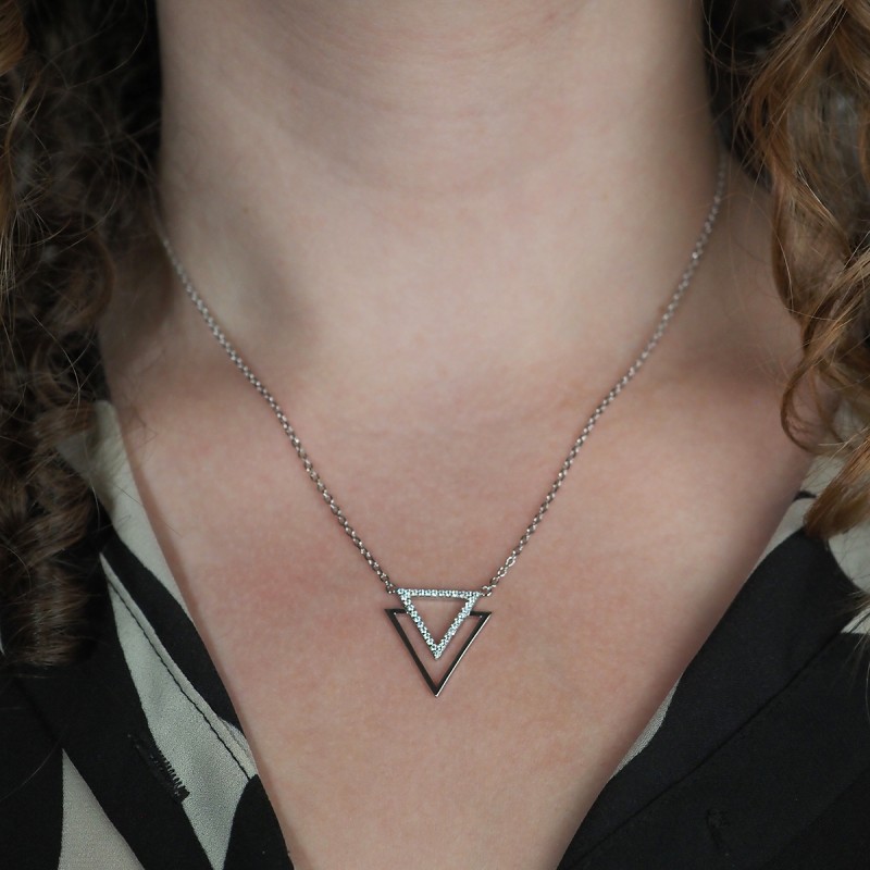 Collier femme Carador argent 925/000 motif triangle