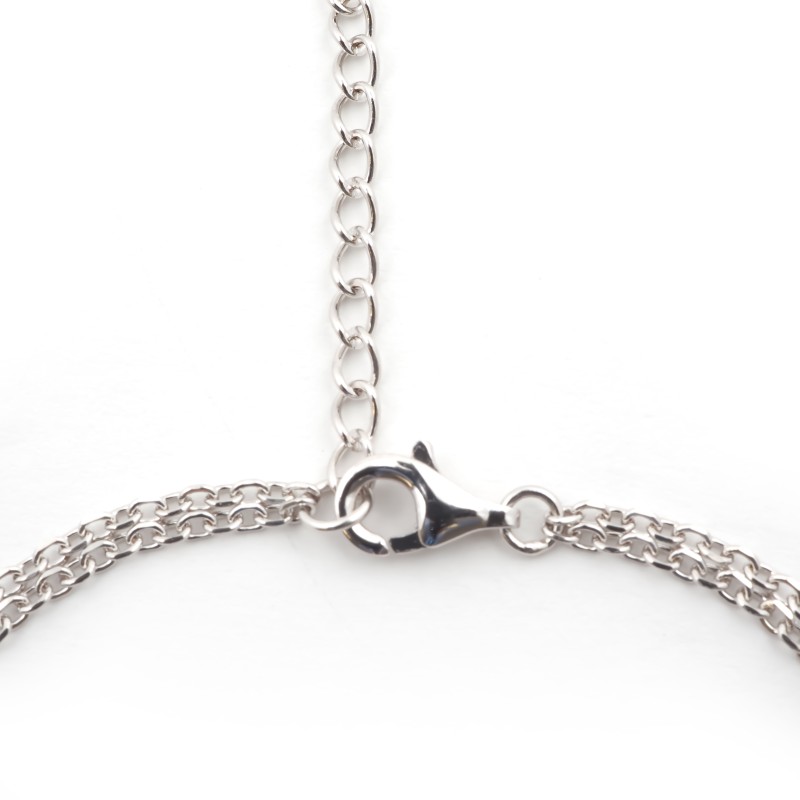 Bracelet doubles chaînes fantaisie femme carador en argent avec oxydes de zirconium