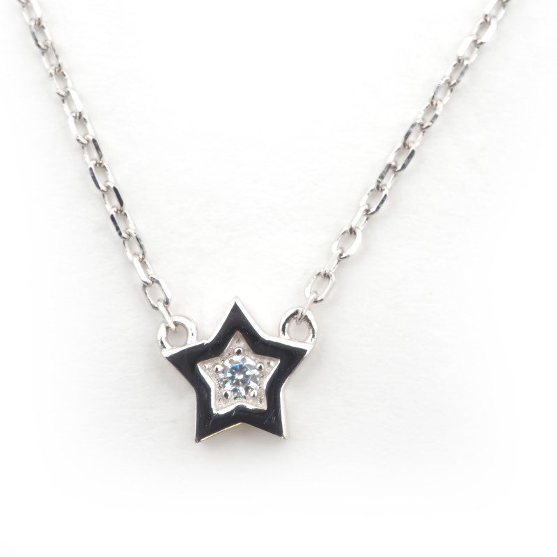 Collier fantaisie femme carador en argent avec oxydes de zirconium forme étoile